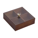 Maxbell Divided Serving Tray Portable Appetizer Platter for Chocolates Cakes Dessert 4 grid 1 layer