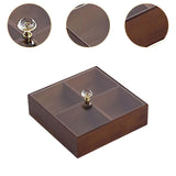 Maxbell Divided Serving Tray Portable Appetizer Platter for Chocolates Cakes Dessert 4 grid 1 layer