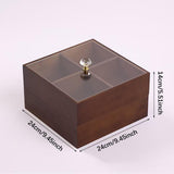 Maxbell Divided Serving Tray Portable Appetizer Platter for Chocolates Cakes Dessert 4 grid 2 layer