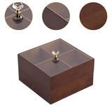 Maxbell Divided Serving Tray Portable Appetizer Platter for Chocolates Cakes Dessert 4 grid 2 layer