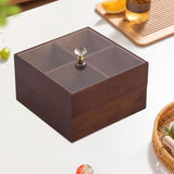 Maxbell Divided Serving Tray Portable Appetizer Platter for Chocolates Cakes Dessert 4 grid 2 layer