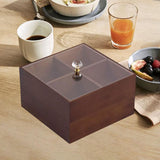 Maxbell Divided Serving Tray Portable Appetizer Platter for Chocolates Cakes Dessert 4 grid 2 layer
