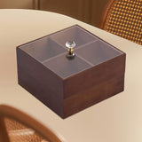 Maxbell Divided Serving Tray Portable Appetizer Platter for Chocolates Cakes Dessert 4 grid 2 layer