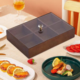 Maxbell Divided Serving Tray Portable Appetizer Platter for Chocolates Cakes Dessert 6 grid 1 layer