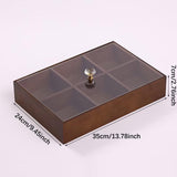 Maxbell Divided Serving Tray Portable Appetizer Platter for Chocolates Cakes Dessert 6 grid 1 layer