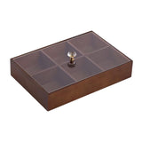 Maxbell Divided Serving Tray Portable Appetizer Platter for Chocolates Cakes Dessert 6 grid 1 layer