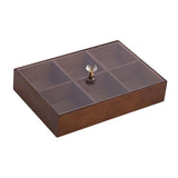 Maxbell Divided Serving Tray Portable Appetizer Platter for Chocolates Cakes Dessert 6 grid 1 layer