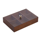Maxbell Divided Serving Tray Portable Appetizer Platter for Chocolates Cakes Dessert 6 grid 1 layer