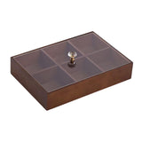 Maxbell Divided Serving Tray Portable Appetizer Platter for Chocolates Cakes Dessert 6 grid 1 layer