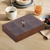 Maxbell Divided Serving Tray Portable Appetizer Platter for Chocolates Cakes Dessert 6 grid 1 layer