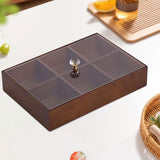 Maxbell Divided Serving Tray Portable Appetizer Platter for Chocolates Cakes Dessert 6 grid 1 layer