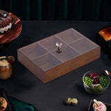 Maxbell Divided Serving Tray Portable Appetizer Platter for Chocolates Cakes Dessert 6 grid 1 layer