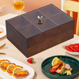 Maxbell Divided Serving Tray Portable Appetizer Platter for Chocolates Cakes Dessert 6 grid 2 layer