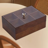Maxbell Divided Serving Tray Portable Appetizer Platter for Chocolates Cakes Dessert 6 grid 2 layer