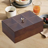 Maxbell Divided Serving Tray Portable Appetizer Platter for Chocolates Cakes Dessert 6 grid 2 layer
