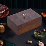 Maxbell Divided Serving Tray Portable Appetizer Platter for Chocolates Cakes Dessert 6 grid 2 layer