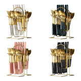 Maxbell Stainless Steel Flatware Cutlery Set Vintage Flatware for Party Hotel Dining white gold