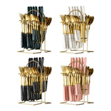 Maxbell Stainless Steel Flatware Cutlery Set Vintage Flatware for Party Hotel Dining white gold