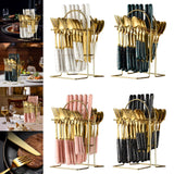 Maxbell Stainless Steel Flatware Cutlery Set Vintage Flatware for Party Hotel Dining white gold