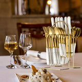 Maxbell Stainless Steel Flatware Cutlery Set Vintage Flatware for Party Hotel Dining white gold
