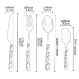 Maxbell Stainless Steel Flatware Cutlery Set Vintage Flatware for Party Hotel Dining white gold