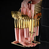 Maxbell Stainless Steel Flatware Cutlery Set Vintage Flatware for Party Hotel Dining pink gold