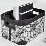 Maxbell Snack Bin PU Leather Rustic Decor Storage Organizer for Kitchen Bedroom Desk with pattern