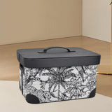 Maxbell Snack Bin PU Leather Rustic Decor Storage Organizer for Kitchen Bedroom Desk with pattern