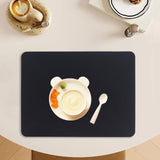 Maxbell Silicone Placemat Waterproof Dining Table Mat Kids Placemat for Dining Table black