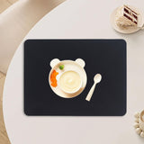 Maxbell Silicone Placemat Waterproof Dining Table Mat Kids Placemat for Dining Table black