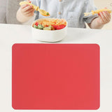 Maxbell Silicone Placemat Waterproof Dining Table Mat Kids Placemat for Dining Table red