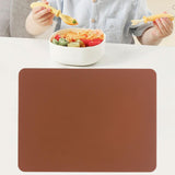 Maxbell Silicone Placemat Waterproof Dining Table Mat Kids Placemat for Dining Table brown