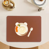 Maxbell Silicone Placemat Waterproof Dining Table Mat Kids Placemat for Dining Table brown