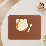 Maxbell Silicone Placemat Waterproof Dining Table Mat Kids Placemat for Dining Table brown