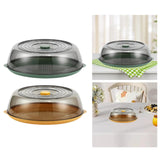 Maxbell Round Plate Cover Transparent Portable Multifunctional Dish Protective Cover green
