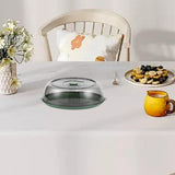 Maxbell Round Plate Cover Transparent Portable Multifunctional Dish Protective Cover green
