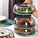 Maxbell Round Plate Cover Transparent Portable Multifunctional Dish Protective Cover green