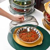 Maxbell Round Plate Cover Transparent Portable Multifunctional Dish Protective Cover green