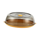 Maxbell Round Plate Cover Transparent Portable Multifunctional Dish Protective Cover yellow