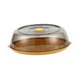 Maxbell Round Plate Cover Transparent Portable Multifunctional Dish Protective Cover yellow
