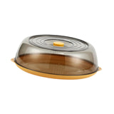 Maxbell Round Plate Cover Transparent Portable Multifunctional Dish Protective Cover yellow