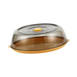 Maxbell Round Plate Cover Transparent Portable Multifunctional Dish Protective Cover yellow