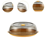 Maxbell Round Plate Cover Transparent Portable Multifunctional Dish Protective Cover yellow