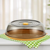 Maxbell Round Plate Cover Transparent Portable Multifunctional Dish Protective Cover yellow