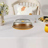 Maxbell Round Plate Cover Transparent Portable Multifunctional Dish Protective Cover yellow