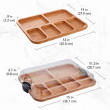 Maxbell Cheese Board Food Serving Tray Multipurpose Bread Board for Fruit Meat Bread Multi Slot