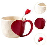 Maxbell Coffee Mug Funny Home Decoration Gifts Cute Coffee Cup for Dining Girls Red