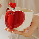 Maxbell Coffee Mug Funny Home Decoration Gifts Cute Coffee Cup for Dining Girls Red