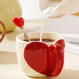 Maxbell Coffee Mug Funny Home Decoration Gifts Cute Coffee Cup for Dining Girls Red
