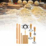 Maxbell Pasta Making Tool Set Rolling Pin Gnocchi Pasta Maker for Gifts Homemade DIY 9 Pieces